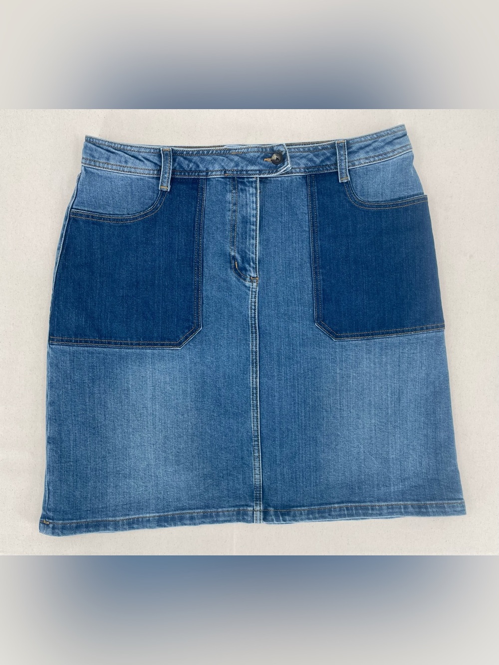 Boden Cavendish Two-Tone Denim Mini Skirt